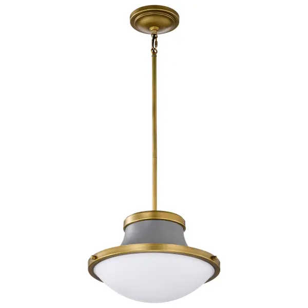 Lafayette 1-Light Pendant in Gray with Natural Brass Accents - Image 3