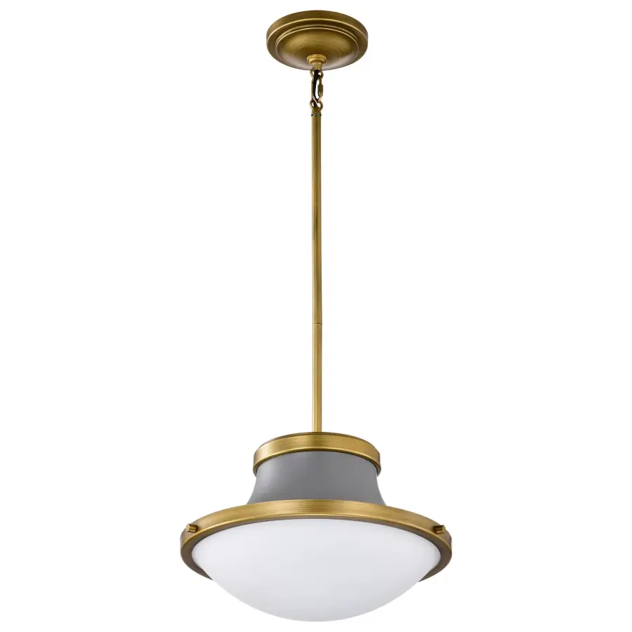 Lafayette 1-Light Pendant in Gray with Natural Brass Accents - Image 3