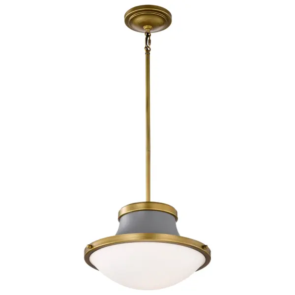 Lafayette 1-Light Pendant in Gray with Natural Brass Accents - Image 4