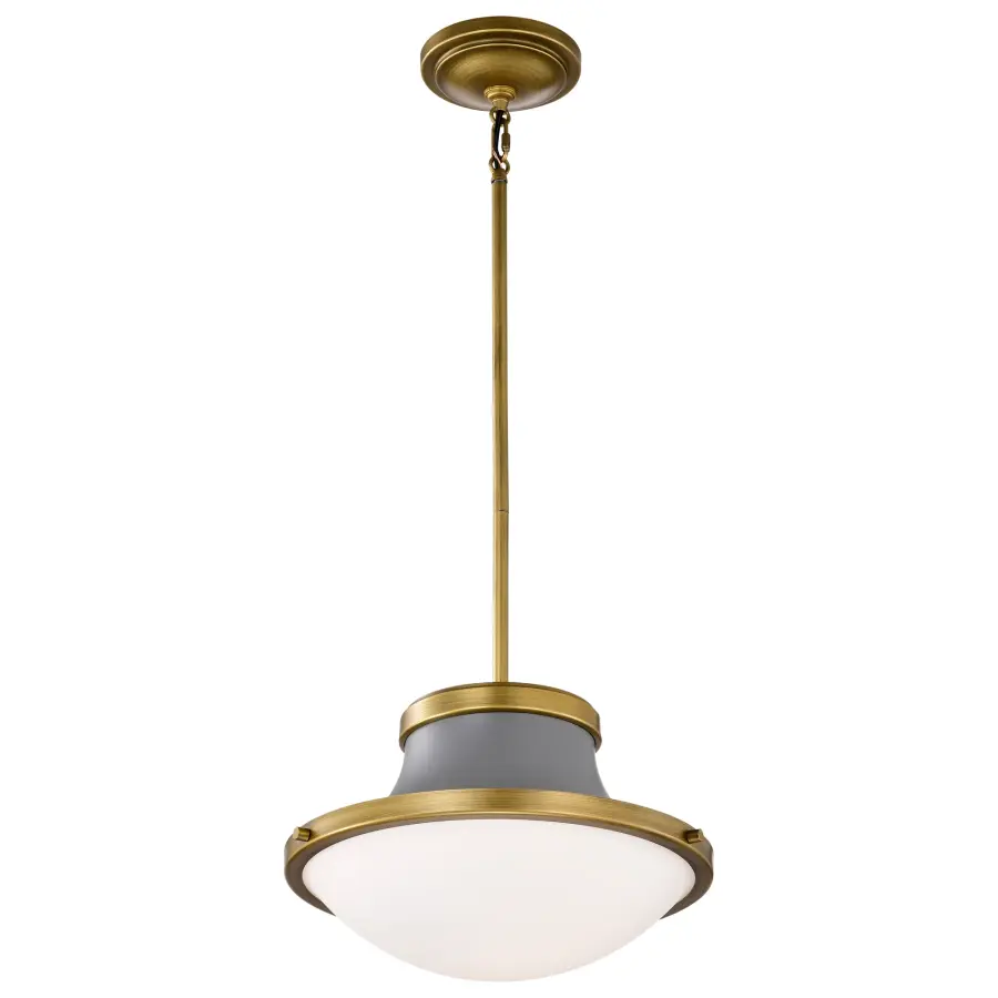 Lafayette 1-Light Pendant in Gray with Natural Brass Accents - Image 4