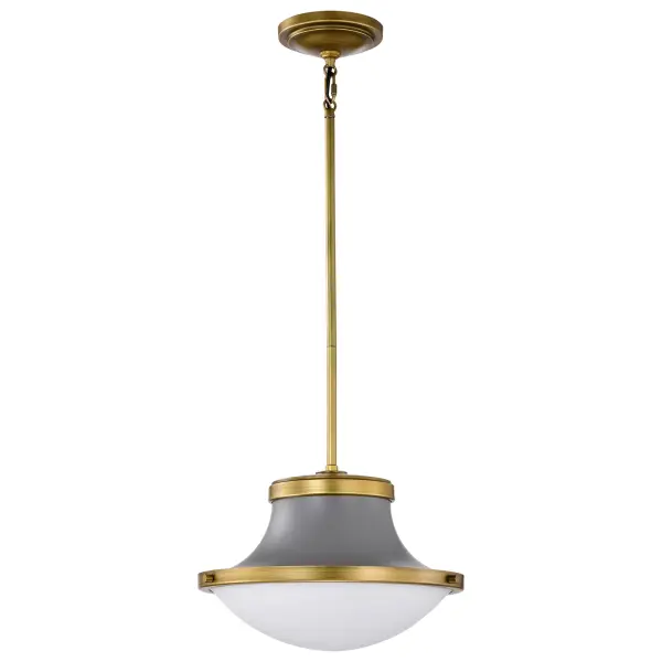 Lafayette 1-Light Pendant in Gray with Natural Brass Accents - Image 5