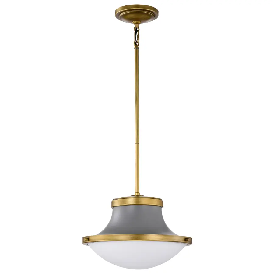 Lafayette 1-Light Pendant in Gray with Natural Brass Accents - Image 5