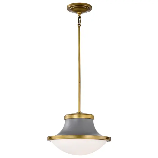 Lafayette 1-Light Pendant in Gray with Natural Brass Accents - Image 6