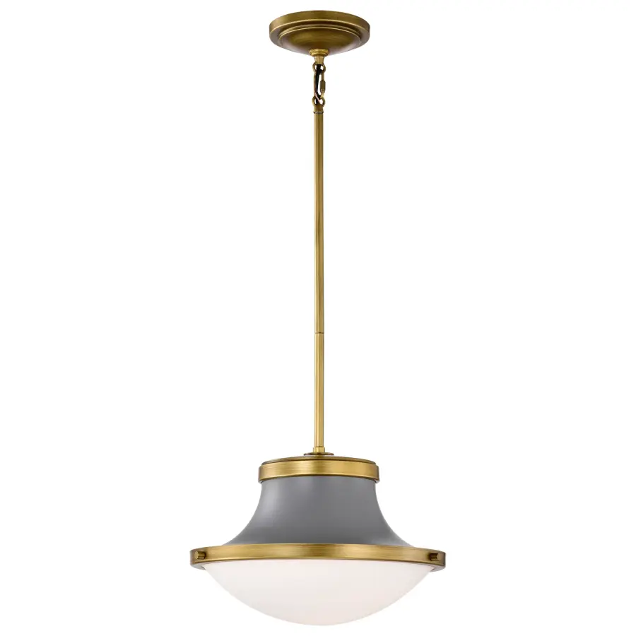 Lafayette 1-Light Pendant in Gray with Natural Brass Accents - Image 6