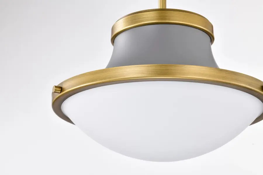 Lafayette 1-Light Pendant in Gray with Natural Brass Accents - Image 7