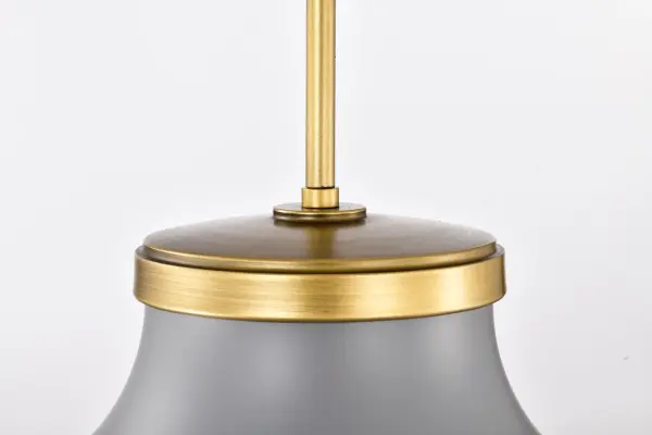 Lafayette 1-Light Pendant in Gray with Natural Brass Accents - Image 9