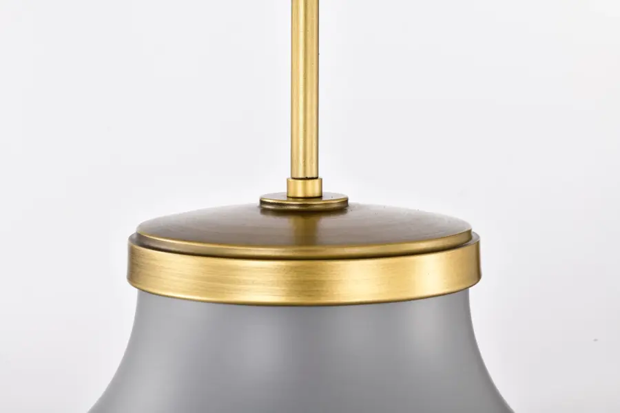 Lafayette 1-Light Pendant in Gray with Natural Brass Accents - Image 9