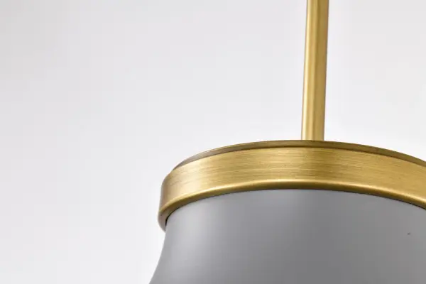 Lafayette 1-Light Pendant in Gray with Natural Brass Accents - Image 10