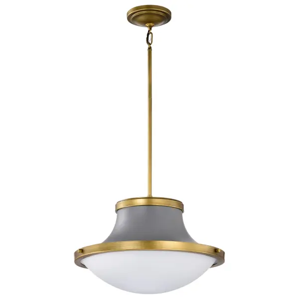 Lafayette 3-Light Pendant in Gray with Natural Brass Accents - Image 1
