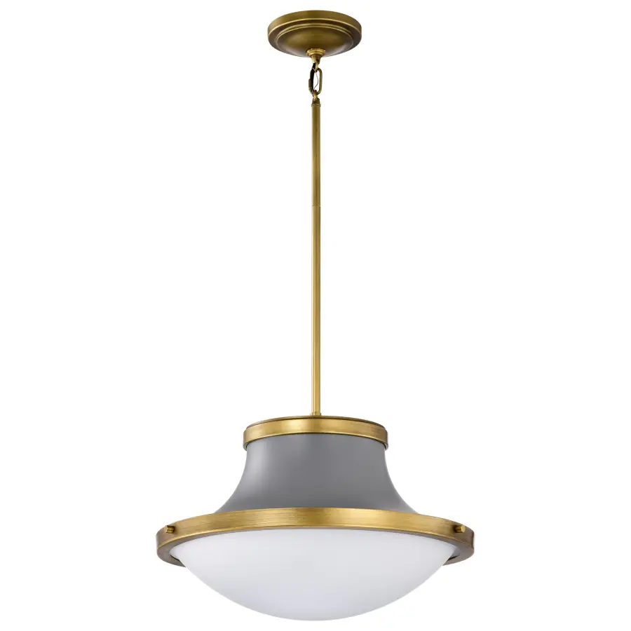 Lafayette 3-Light Pendant in Gray with Natural Brass Accents - Image 1
