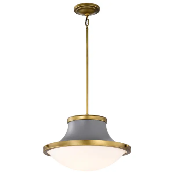Lafayette 3-Light Pendant in Gray with Natural Brass Accents - Image 2