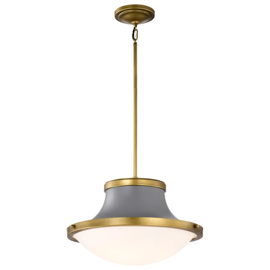 Lafayette 3-Light Pendant in Gray with Natural Brass Accents - Image 2