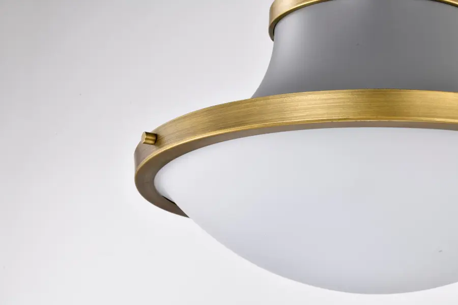 Lafayette 3-Light Pendant in Gray with Natural Brass Accents - Image 11