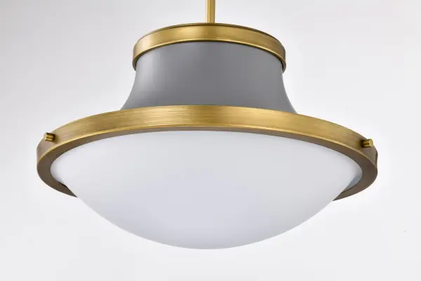Lafayette 3-Light Pendant in Gray with Natural Brass Accents - Image 12