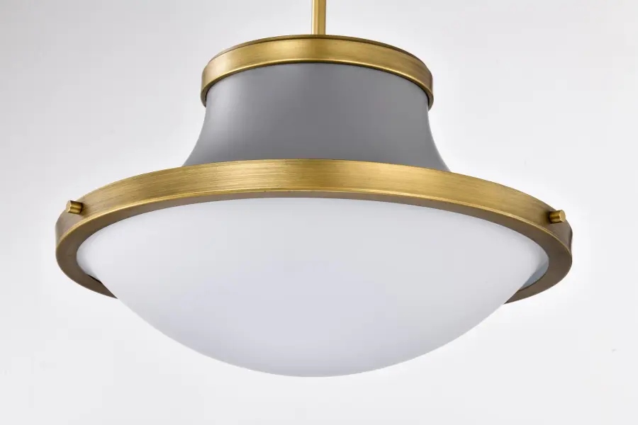 Lafayette 3-Light Pendant in Gray with Natural Brass Accents - Image 12