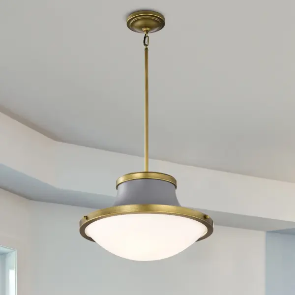 Lafayette 3-Light Pendant in Gray with Natural Brass Accents - Image 16