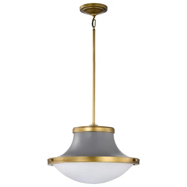 Lafayette 3-Light Pendant in Gray with Natural Brass Accents - Image 3