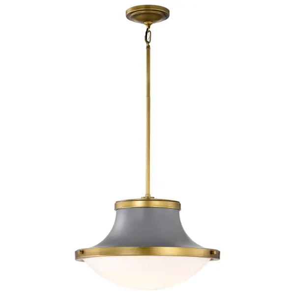 Lafayette 3-Light Pendant in Gray with Natural Brass Accents - Image 4