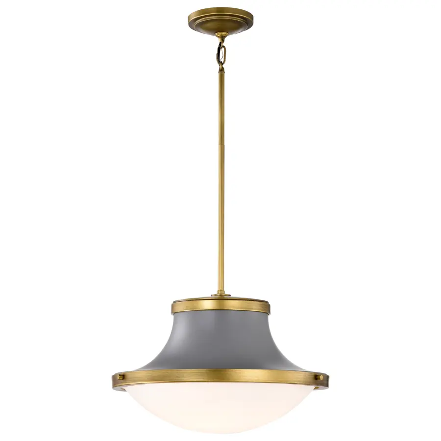Lafayette 3-Light Pendant in Gray with Natural Brass Accents - Image 4