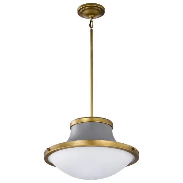 Lafayette 3-Light Pendant in Gray with Natural Brass Accents - Image 5
