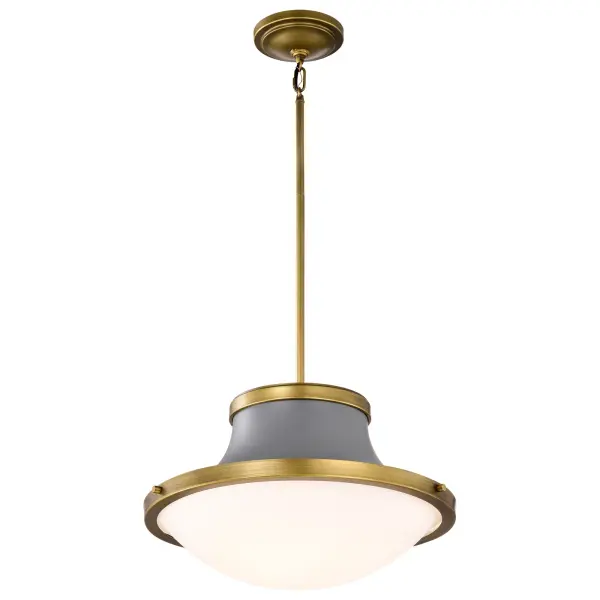 Lafayette 3-Light Pendant in Gray with Natural Brass Accents - Image 6