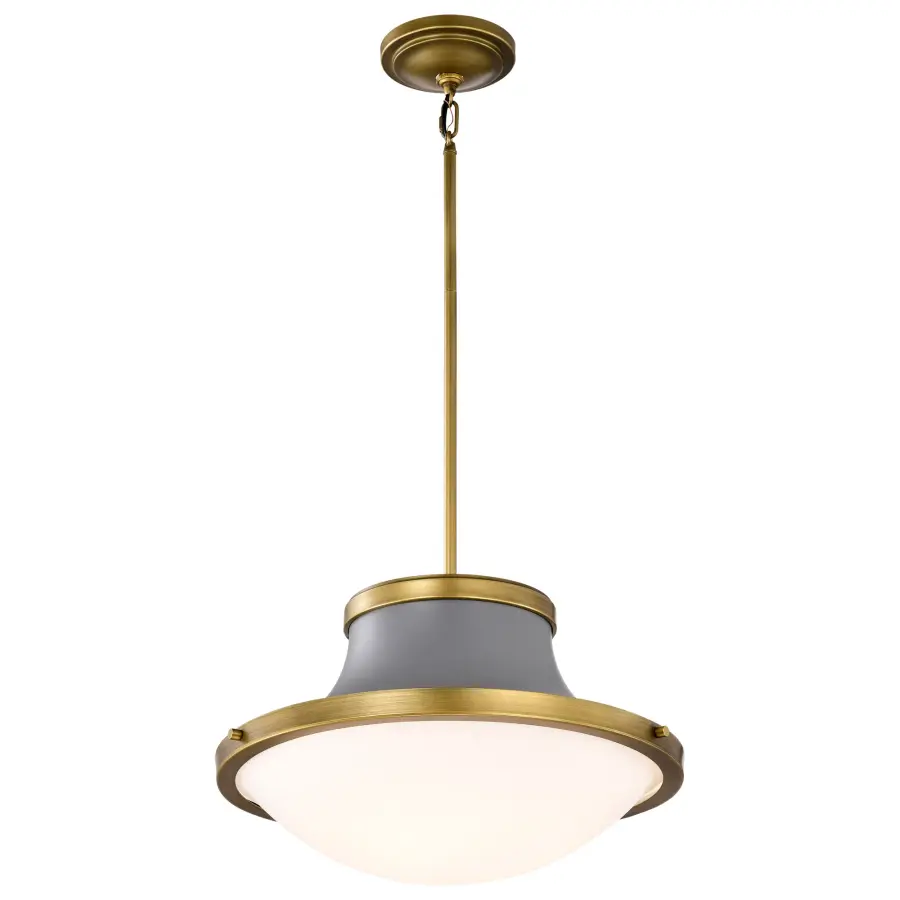 Lafayette 3-Light Pendant in Gray with Natural Brass Accents - Image 6