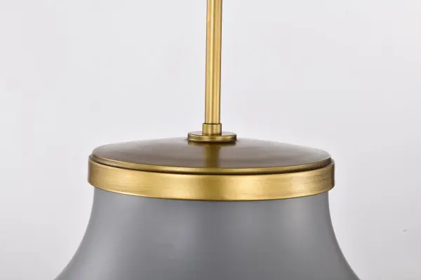 Lafayette 3-Light Pendant in Gray with Natural Brass Accents - Image 8