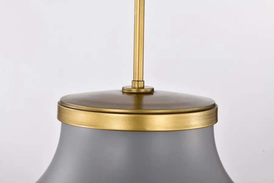 Lafayette 3-Light Pendant in Gray with Natural Brass Accents - Image 8
