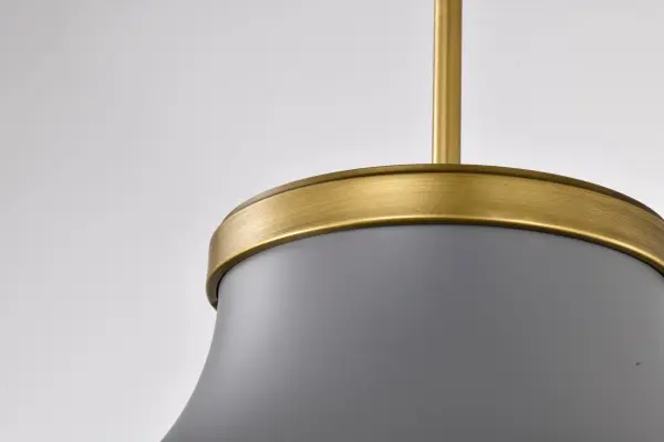 Lafayette 3-Light Pendant in Gray with Natural Brass Accents - Image 10