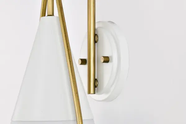 Admiral 1-Light Wall Sconce in Matte White and Natural Brass - Image 11