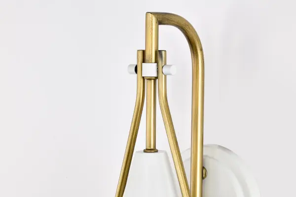 Admiral 1-Light Wall Sconce in Matte White and Natural Brass - Image 12