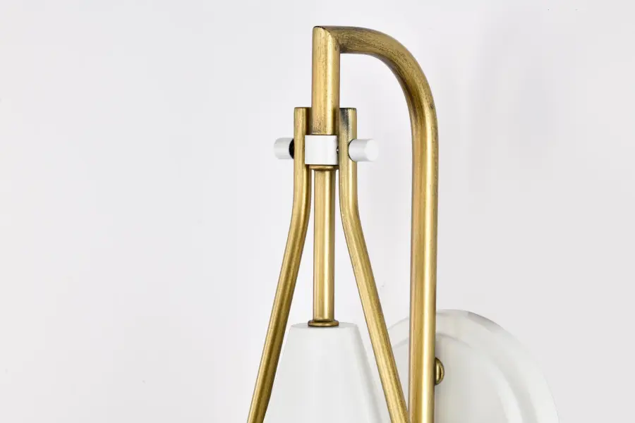 Admiral 1-Light Wall Sconce in Matte White and Natural Brass - Image 12