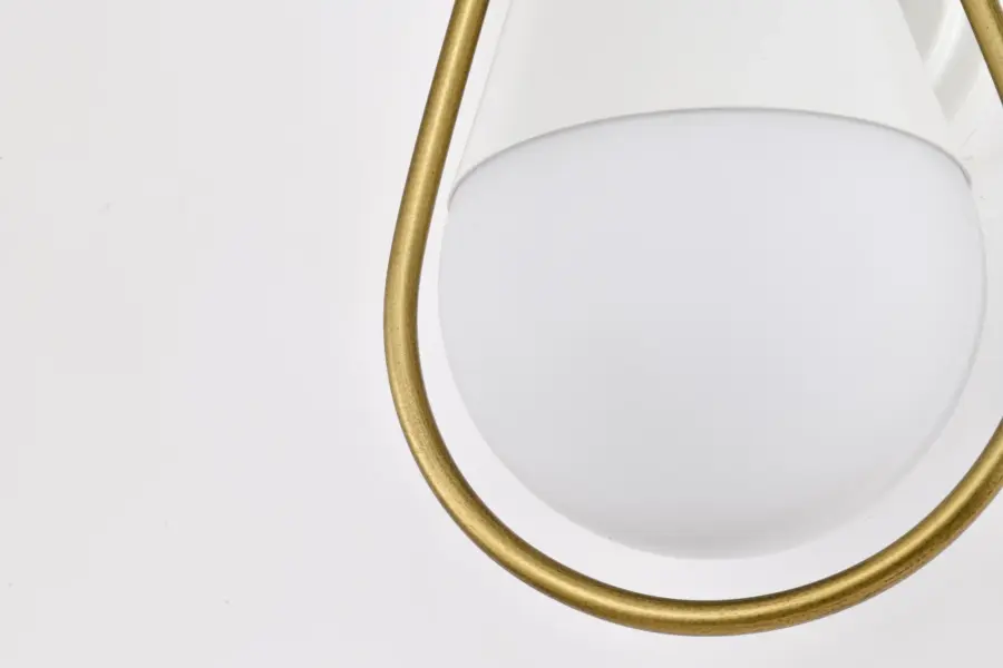 Admiral 1-Light Wall Sconce in Matte White and Natural Brass - Image 14