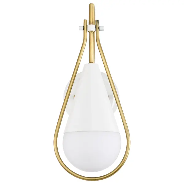 Admiral 1-Light Wall Sconce in Matte White and Natural Brass - Image 3
