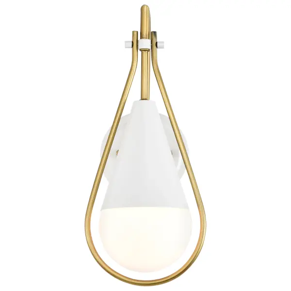 Admiral 1-Light Wall Sconce in Matte White and Natural Brass - Image 4