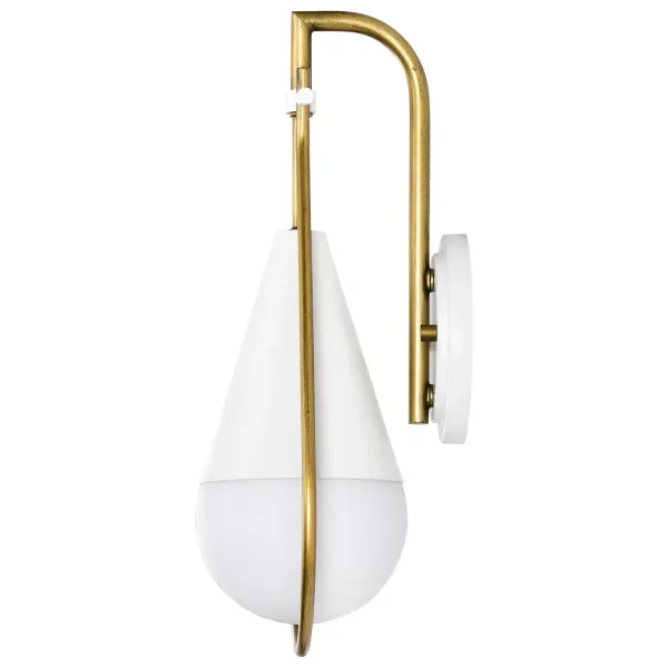 Admiral 1-Light Wall Sconce in Matte White and Natural Brass - Image 5