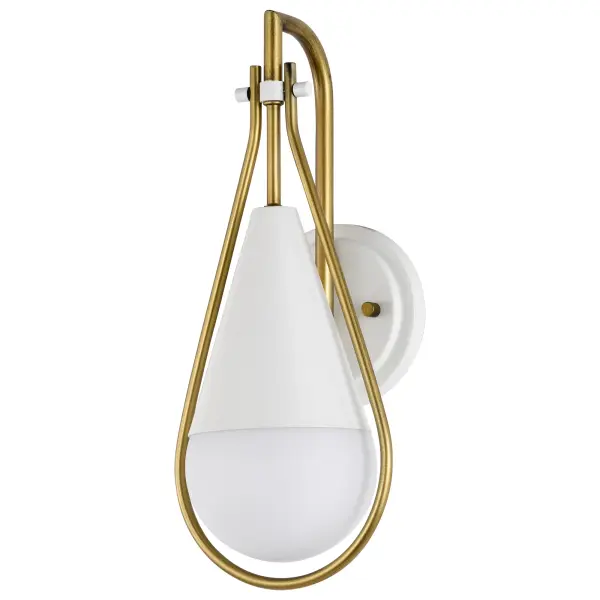 Admiral 1-Light Wall Sconce in Matte White and Natural Brass - Image 7