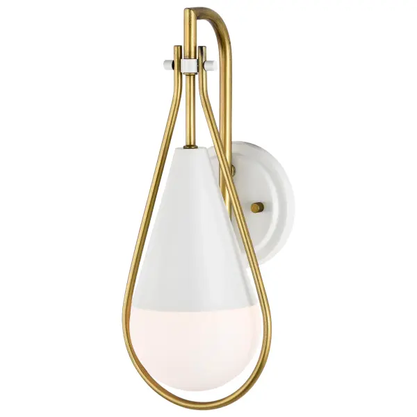 Admiral 1-Light Wall Sconce in Matte White and Natural Brass - Image 10
