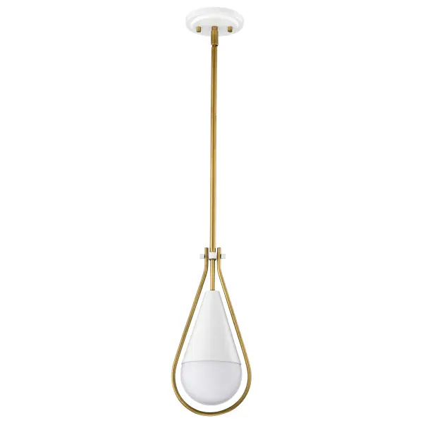 Admiral 1-Light Pendant in Matte White & Natural Brass - Image 1