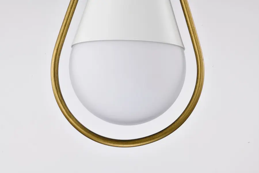 Admiral 1-Light Pendant in Matte White & Natural Brass - Image 11
