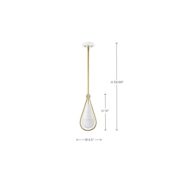 Admiral 1-Light Pendant in Matte White & Natural Brass - Image 16