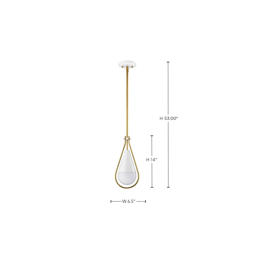 Admiral 1-Light Pendant in Matte White & Natural Brass - Image 16
