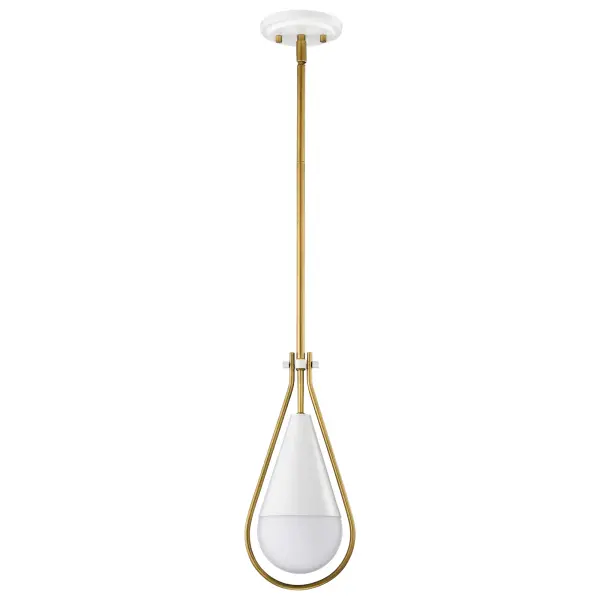 Admiral 1-Light Pendant in Matte White & Natural Brass - Image 3