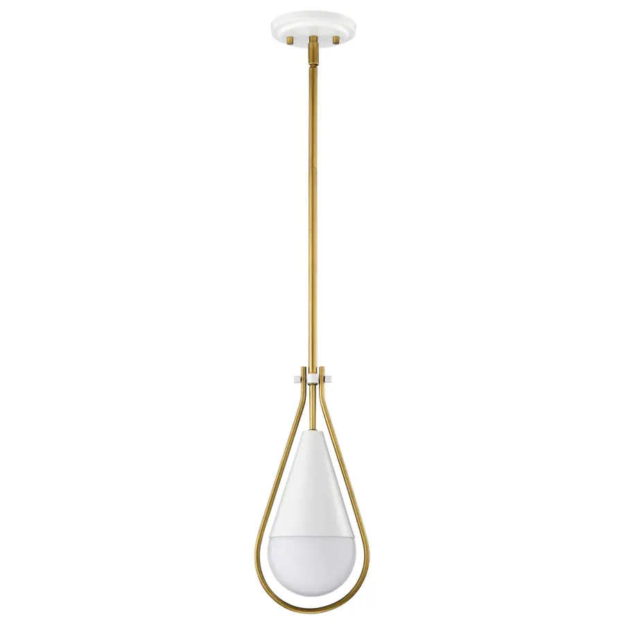 Admiral 1-Light Pendant in Matte White & Natural Brass - Image 3