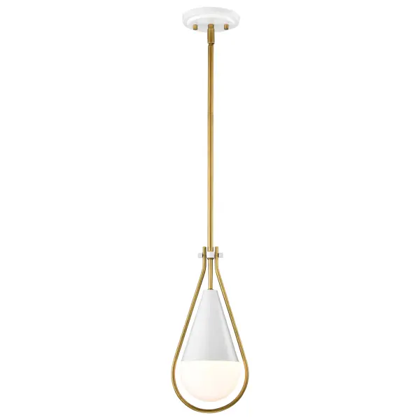 Admiral 1-Light Pendant in Matte White & Natural Brass - Image 4