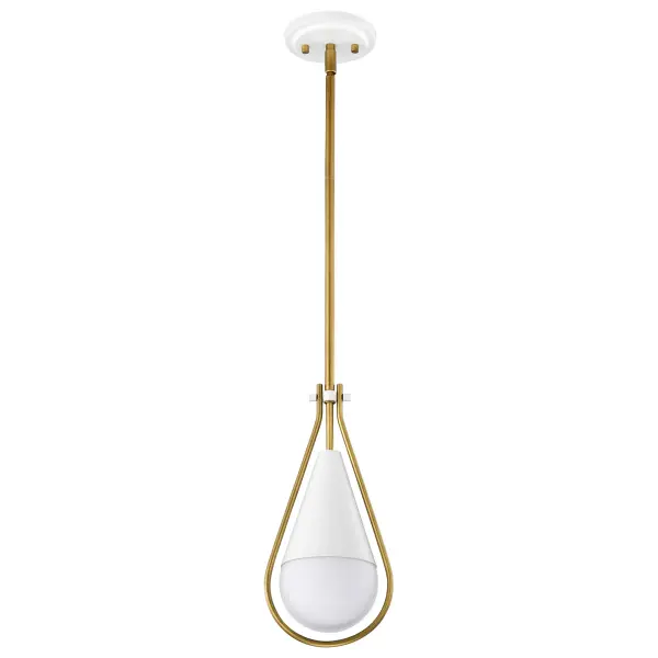 Admiral 1-Light Pendant in Matte White & Natural Brass - Image 5