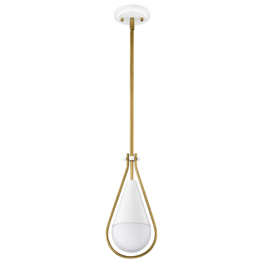 Admiral 1-Light Pendant in Matte White & Natural Brass - Image 5