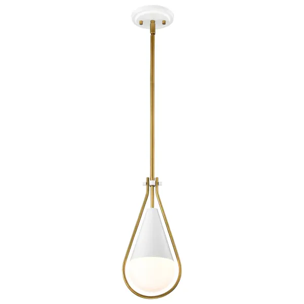 Admiral 1-Light Pendant in Matte White & Natural Brass - Image 6