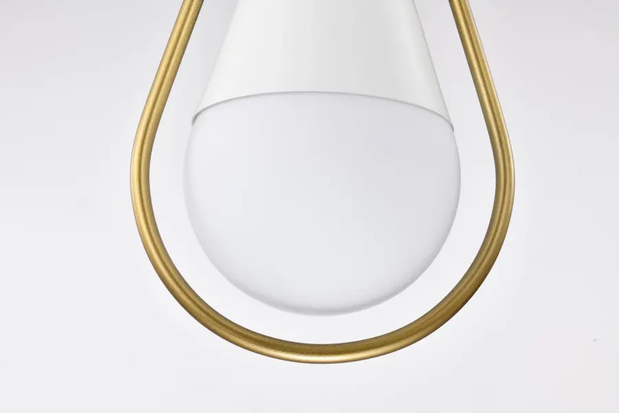 Admiral 1-Light Pendant in Matte White and Natural Brass - Image 11