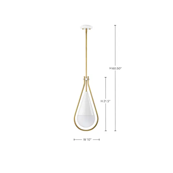 Admiral 1-Light Pendant in Matte White and Natural Brass - Image 14